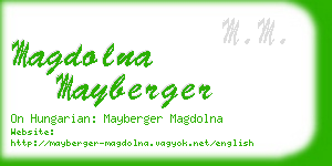 magdolna mayberger business card